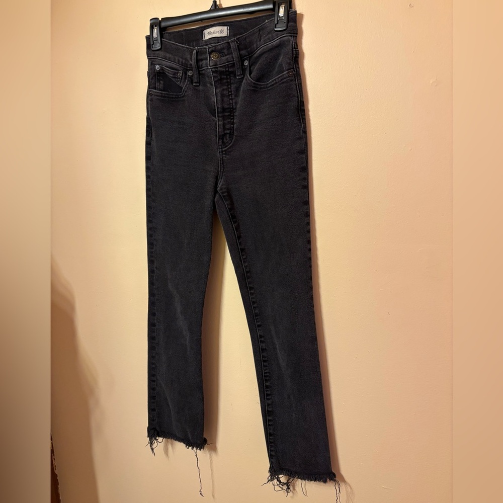 Madewell cali Demi boot black denim distressed jeans